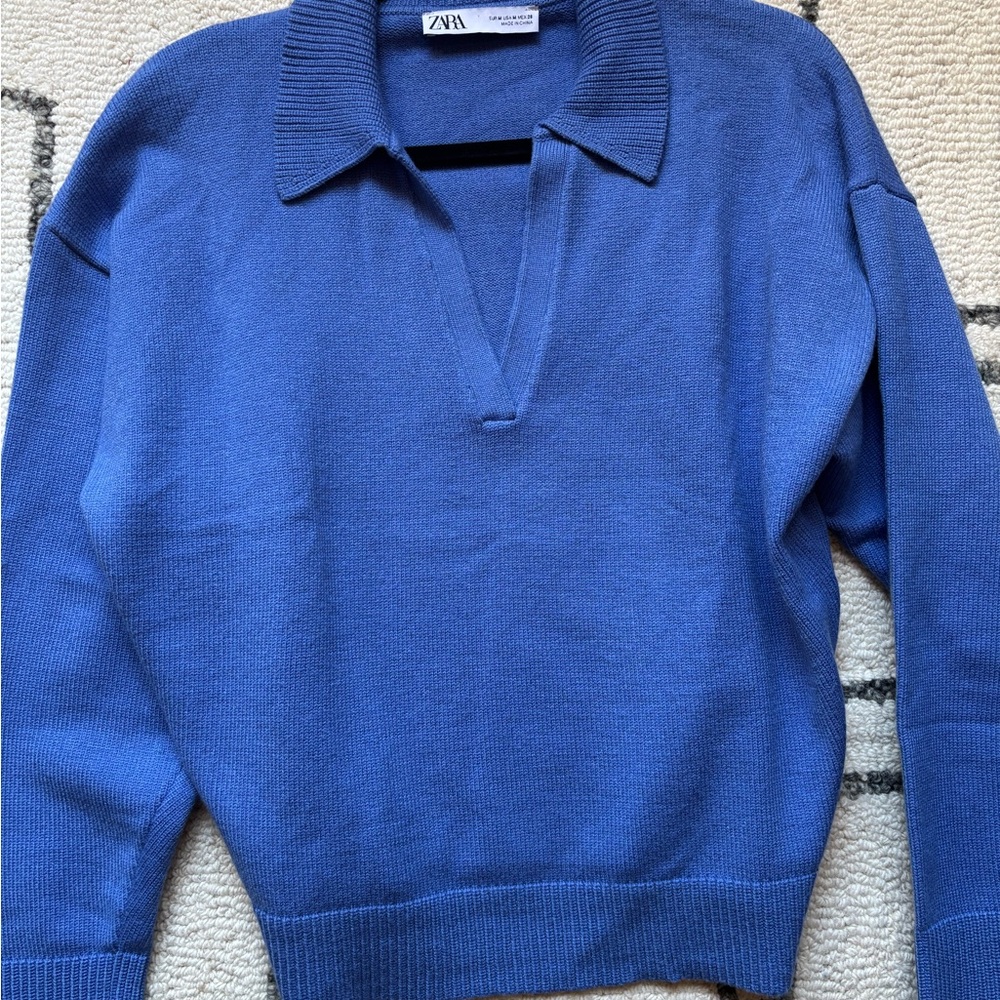 NWOT ZARA blue sweater M